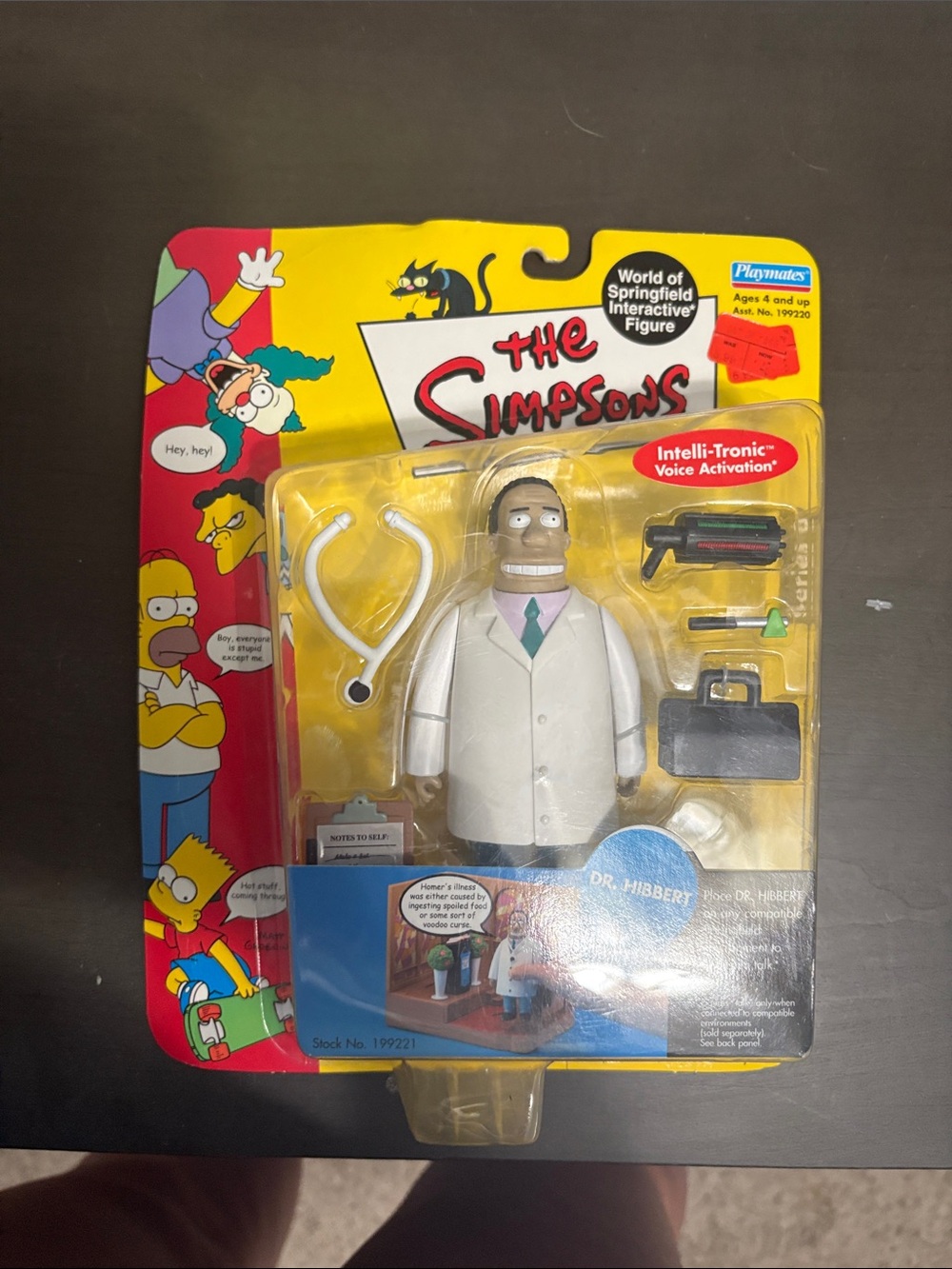 Vintage The Simpsons Dr. Hibbert Action Figure - White Coat, Pink Tie